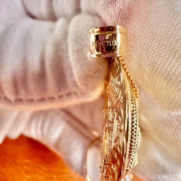 AURAFIN 14K Gold Heart Pendant Necklace, 14K Gold Chain, 14K UA Gold Heart - Picture 11 of 11